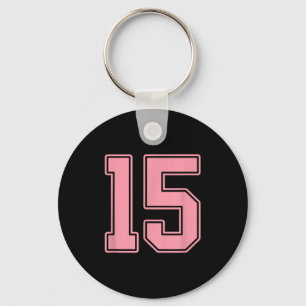 Rosa Trikot Nummer 15 Spieler Uniform #15 Schlüsselanhänger