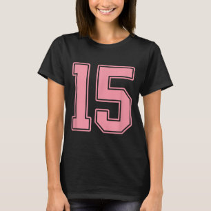 Rosa Trikot Nummer 15 Spieler Uniform #15 T-Shirt