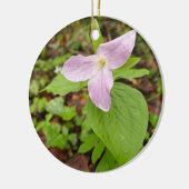 Rosa Trillium Blume Keramik Ornament (Links)