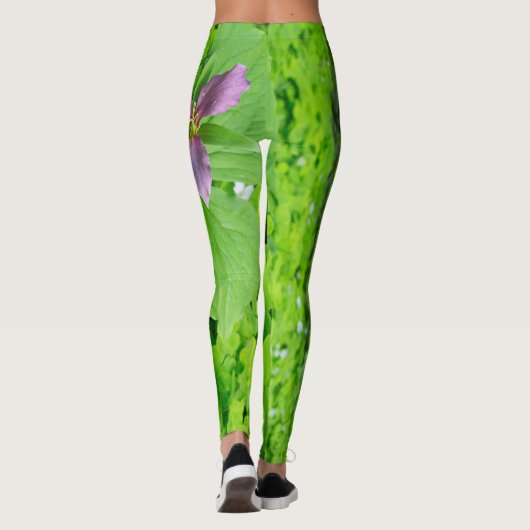 Rosa Trillium Blume Leggings (Rückseite)