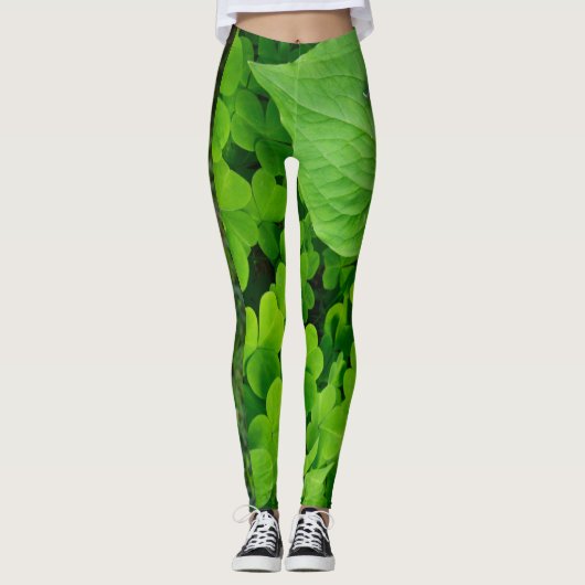 Rosa Trillium Blume Leggings (Vorderseite)