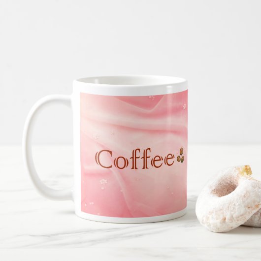 Rosa Trinkmug Kaffeetasse (Mit Donut)