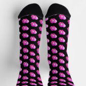 Rosa Triple Hearts auf schwarz Socken (Oben)