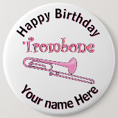 Rosa Trombknochenstange Button (Vorderseite)