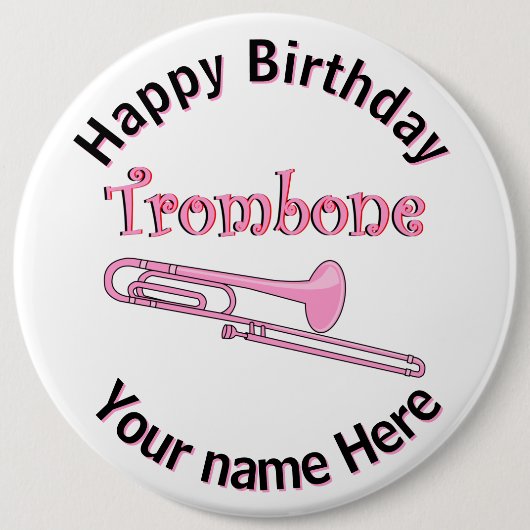 Rosa Trombknochenstange Button (Vorderseite)