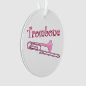 Rosa Trombone-Ornament Ornament (Vorderseite)