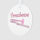 Rosa Trombone-Ornament Ornament (Vorderseite)