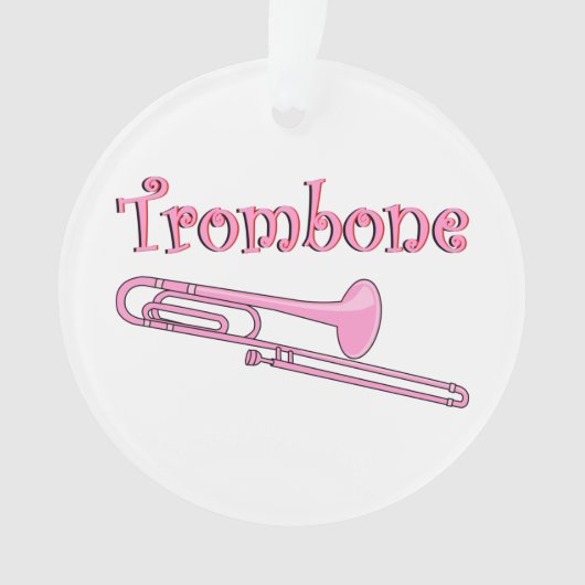 Rosa Trombone-Ornament Ornament (Vorderseite)
