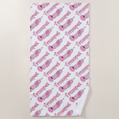 Rosa Trompete Strandtuch (Vorderseite)