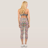 Rosa Tropen Capri Leggings (Rückseite)