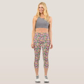 Rosa Tropen Capri Leggings (Vorderseite)