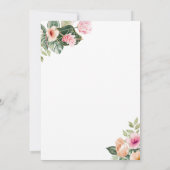 Rosa Tropengoldrahmen-Brautparty Einladung (Rückseite)