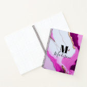 Rosa Tropfen aus weißem Marmor Notizblock (Innenseite)