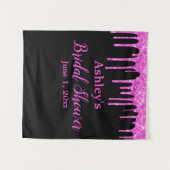 Rosa Tropfen Brautparty Foto-Leiste Wandteppich (Vorderseite (Horizontal))