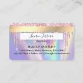 Rosa Tropfen Imitate Holografische Kreditkarte Sti Visitenkarte (Rückseite)