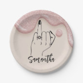 Rosa Tropfen Junggeselinnen-Abschied | BRAUTPARTY Pappteller (Vorderseite)