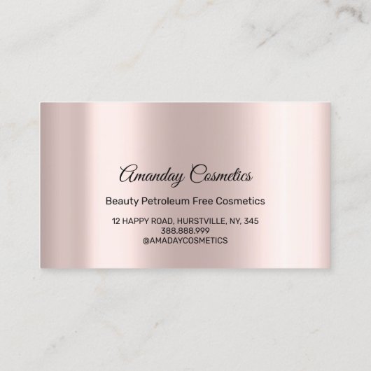 Rosa Tropfen Nails Wachs Makeup Lila Violett Visitenkarte (Rückseite)