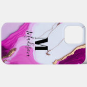 Rosa Tropfen, weißer Marmor Case-Mate iPhone Hülle (Rückseite (Horizontal))