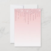 Rosa Tropfende Glitzer/Blumenzwiebeln Geburtstag Einladung (Rückseite)