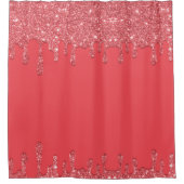 Rosa Tropfende Glitzer Duschvorhang (Vorderseite)