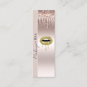 Rosa tropfender falscher Glitter Makeup Artist Mini Visitenkarte