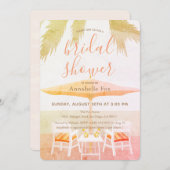 Rosa Tropical Beach Sessel Bridal Dusche Einladung (Vorne/Hinten)