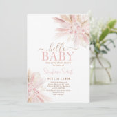 Rosa Tropical Desert Baby Shower Girl Einladung (Stehend Vorderseite)