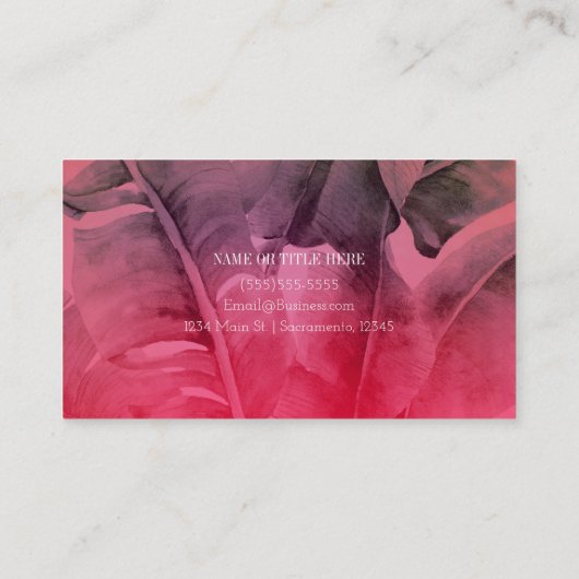 Rosa tropische Ananas Flamingo & Palm Blätter Visitenkarte (Rückseite)