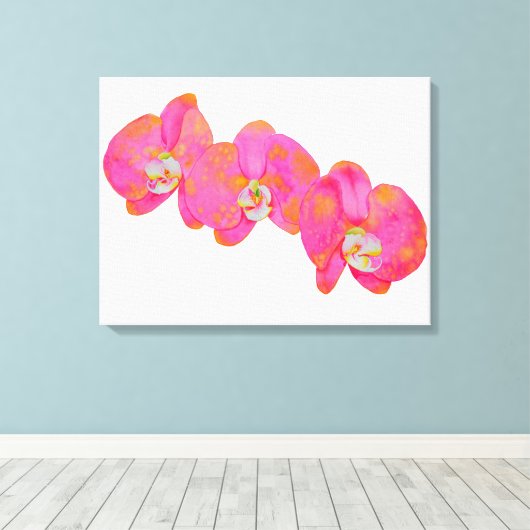 Rosa tropische Aquarellblüte mit elegantem Rosa Leinwanddruck (Insitu (Holzboden))