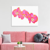 Rosa tropische Aquarellblüte mit elegantem Rosa Leinwanddruck (Insitu (Wohnzimmer))