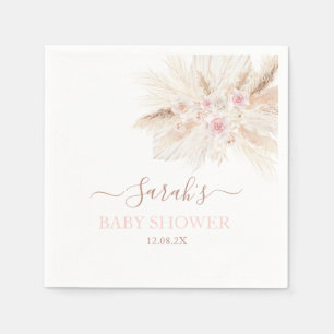 Rosa tropische Baby Shower Servietten