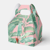 Rosa tropische Bananenpalme Blätter Gastgeschenk H Geschenkschachtel (Rückseite)