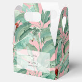 Rosa tropische Bananenpalme Blätter Gastgeschenk H Geschenkschachtel (Geöffnet)