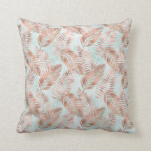 Rosa tropische Blätter und Aquamarine