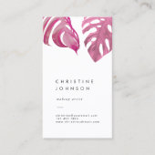 Rosa tropische Blätter Visitenkarte (Vorderseite)
