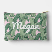 Rosa Tropische Blätter zur Sommerzeit | Bacheloret Zubehörtasche (Rückseite)