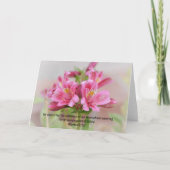Rosa Tropische Blume Bibel Verse Art Karte (Vorderseite)