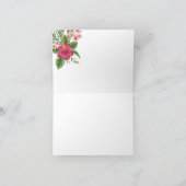 Rosa tropische Blume Brautparty Dankeskarte (Innenseite)