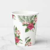 Rosa tropische Blume Brautparty Pappbecher (Rechts)