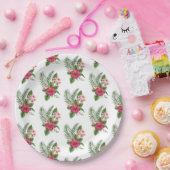 Rosa tropische Blume Brautparty Pappteller (Party)