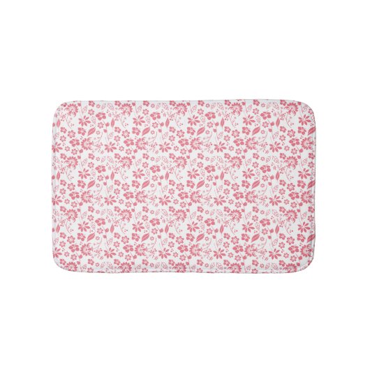 Rosa tropische Blume Frühlingspark Badematte (Vorderseite)