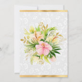 Rosa tropische Blume Gold Foil Brautparty Einladung (Rückseite)