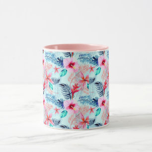 Rosa tropische Blume Tasse