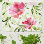 Rosa tropische Blumen botanisch Geschirrtuch (Gefaltet)