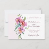 Rosa, tropische Blumen Einladung (Vorderseite)