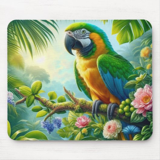 Rosa tropische Blüte Mousepad (Vorne)