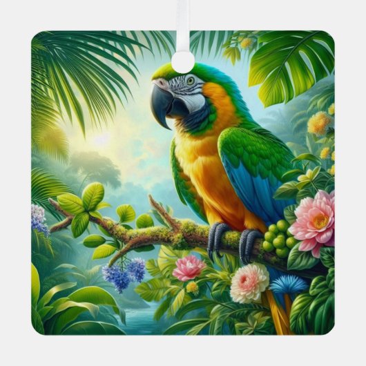 Rosa tropische Blüte Ornament Aus Metall (Vorderseite)