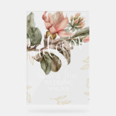 Rosa tropische Botanische Floraler Goldhochzeit Acrylschild (Vorderseite)