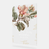 Rosa tropische Botanische Floraler Goldhochzeit Acrylschild (Winkel)