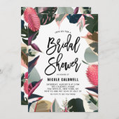 Rosa tropische Brautpartys Einladung (Vorne/Hinten)